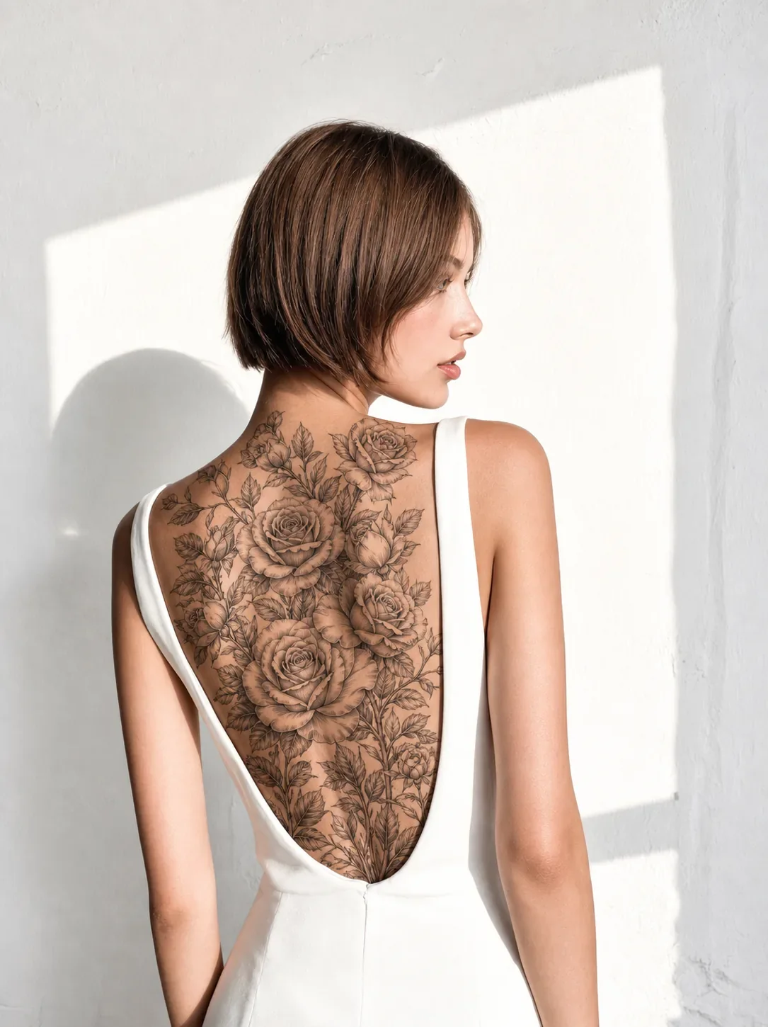 AI tattoo generator preview showing a realistic design blended onto visible skin