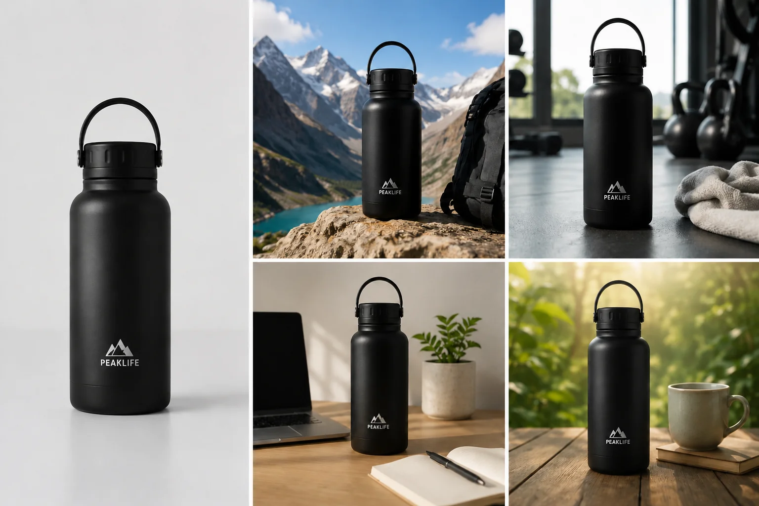 Product photo variations show how AI can test different ad settings before choosing a final direction