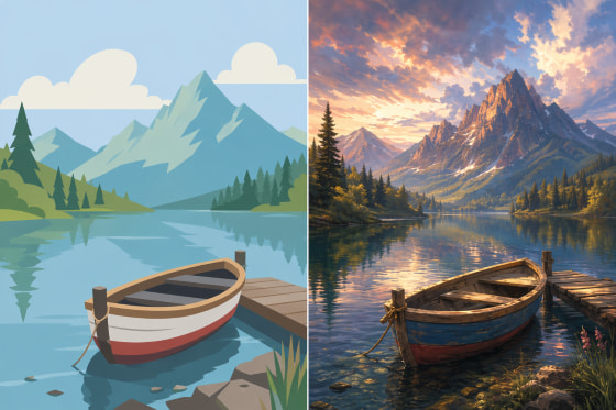 图片重绘示例，在保留原始主体气质的同时生成新的创意变体