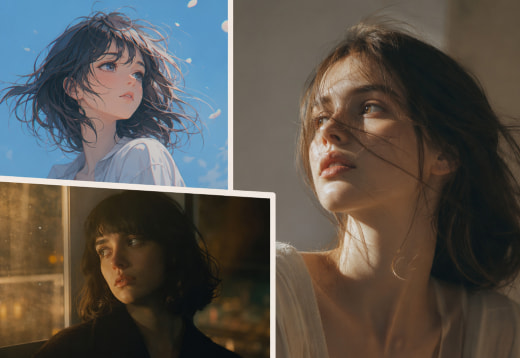 多种视觉风格示例，展示在插画与设计审美上的稳定输出能力